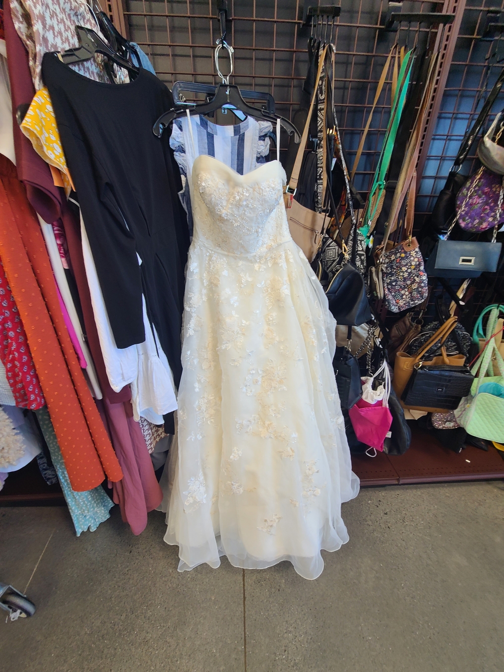 Oleg Cassini Ivory Sweetheart Strapless A-Line Wedding Gown